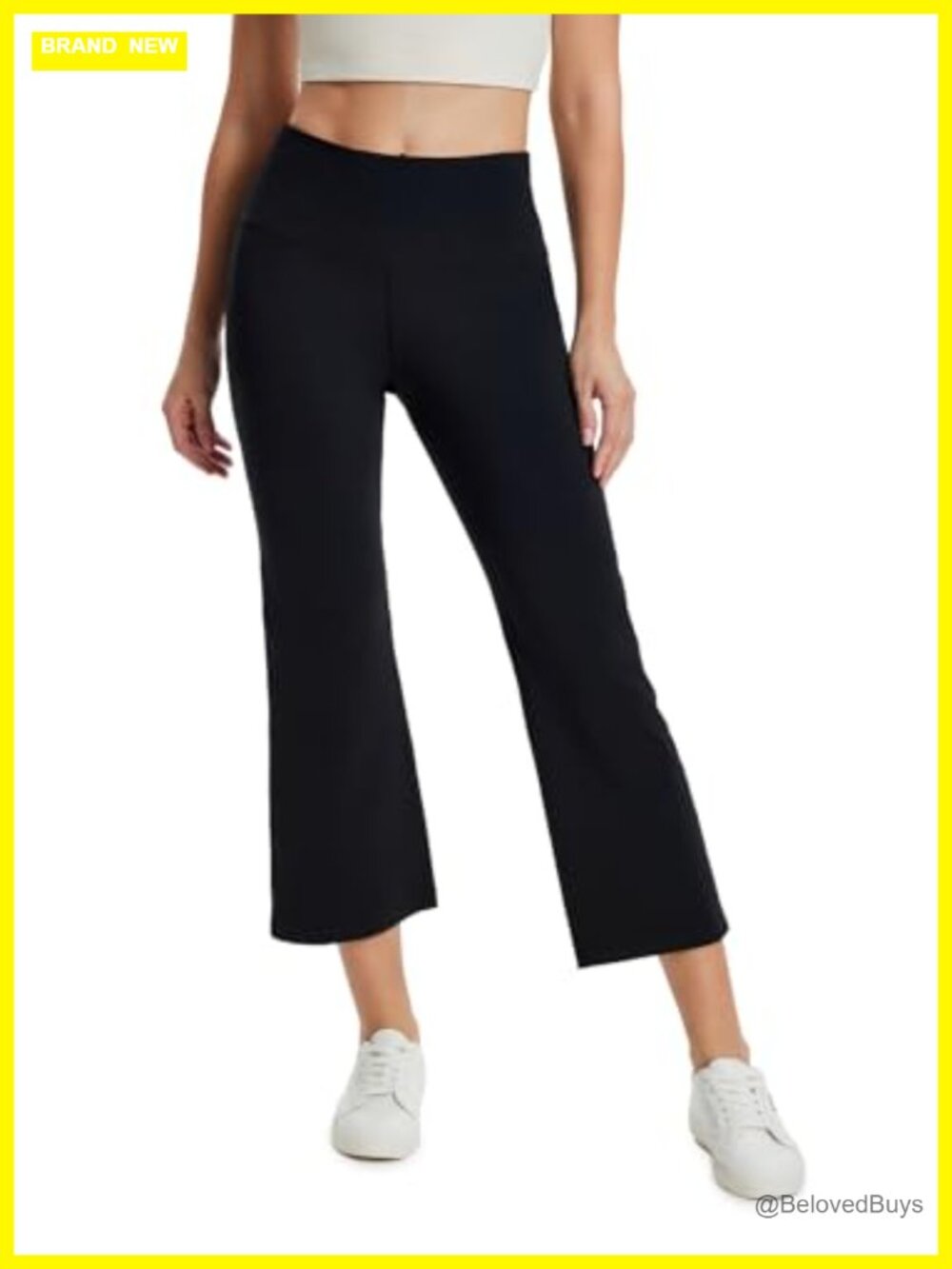 High Rise Cropped Flare Yoga Pants Capri Workout Athletic